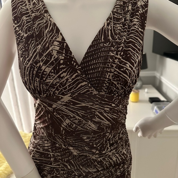 KAREN KANE BROWN AND WHITE DRESS SIZE MEDIUM - Picture 2 of 6